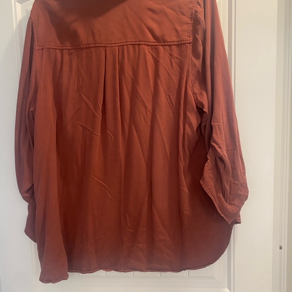 Ana Plus size button down long sleeve top size 2x rust fall color - Picture 2 of 7